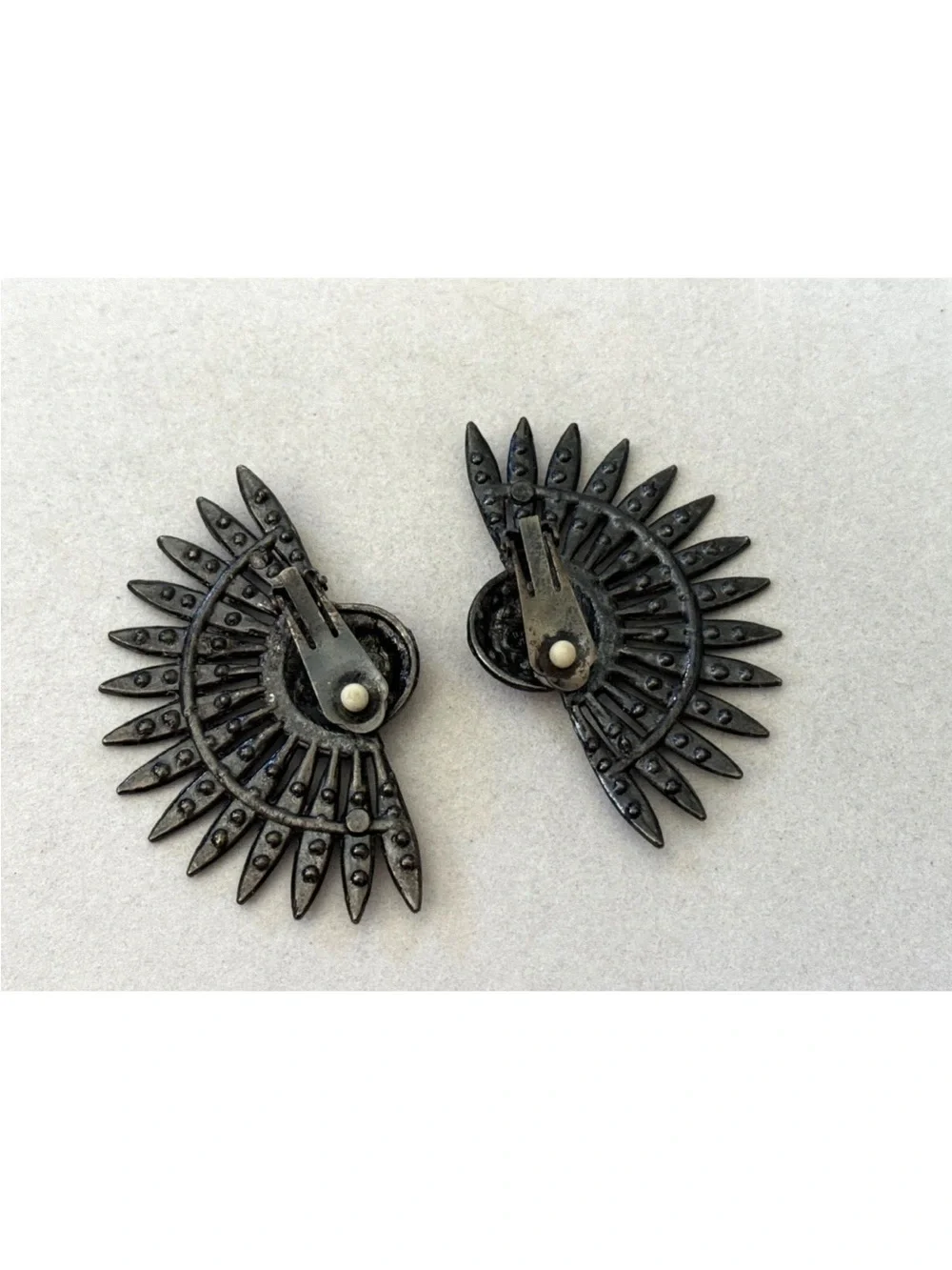 AMAZING Vintage 1980's THELMA DEUTSCH Oversized Pink Rhinestone Clip On Earrings